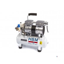 HBM 9 liters professionell lågbrusskompressor HBM 9 liters professionell lågbrusskompressor