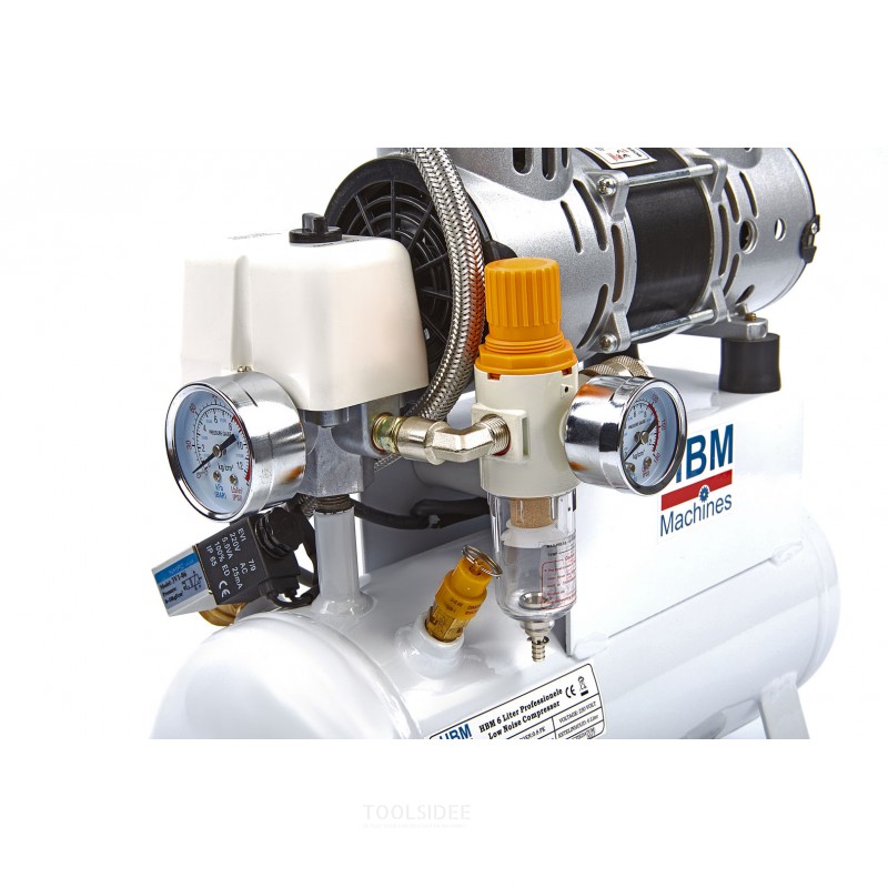 Compresor profesional de bajo ruido HBM de 6 litros