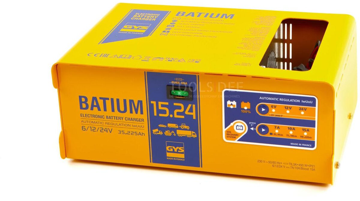 gys batium 15/24 professional battery charger, 230v, 6-12-24 v, 450 w_x000D_