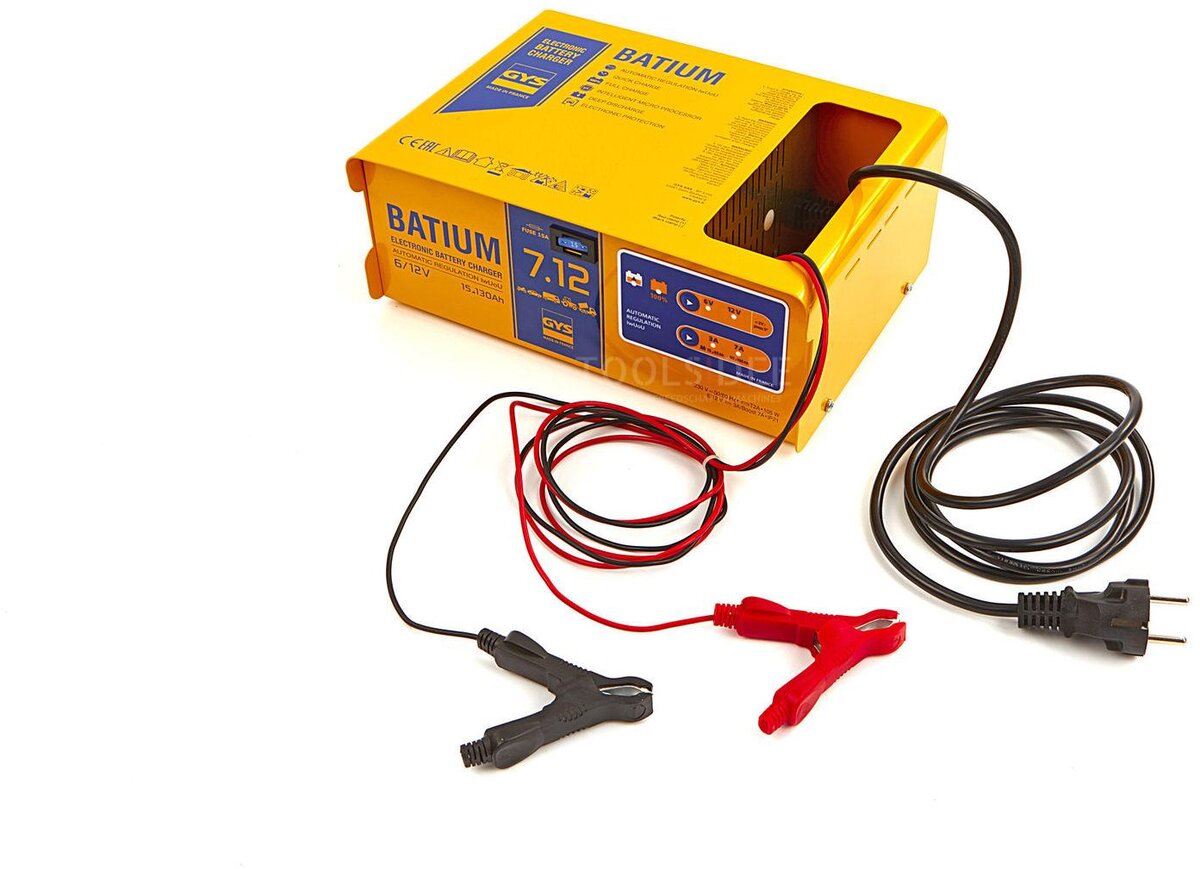 Gys Batium 7/12 Profesjonell batterilader, 230V, 6-12 V, 105 W