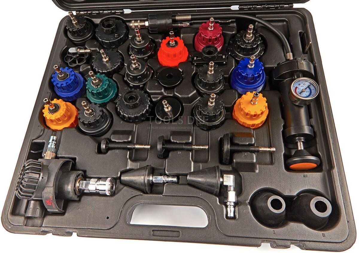AOK professional 28-part cooling system diagnosis, extortion and filling set AOK professional 28-part cooling system diagnosis, extortion and filling set