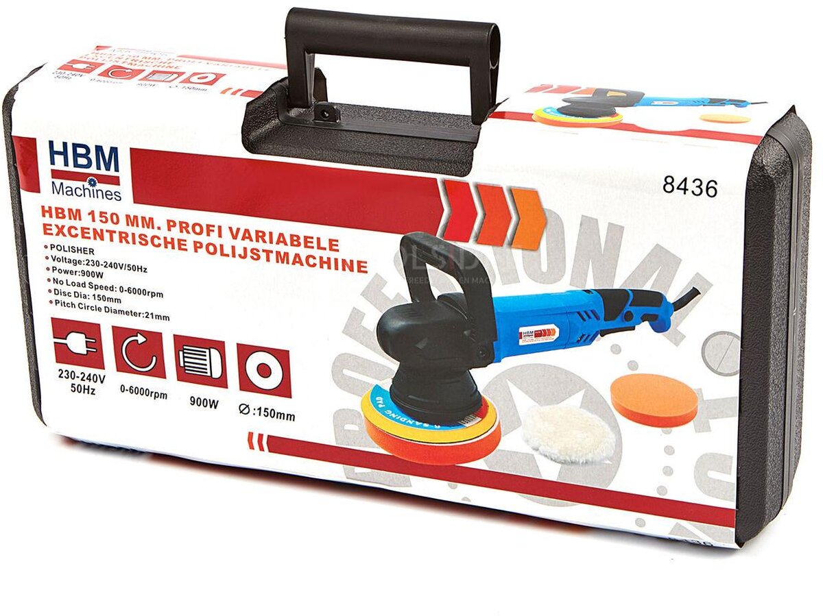 HBM 150 mm Profi Variable Excentrische Polijstmachine

