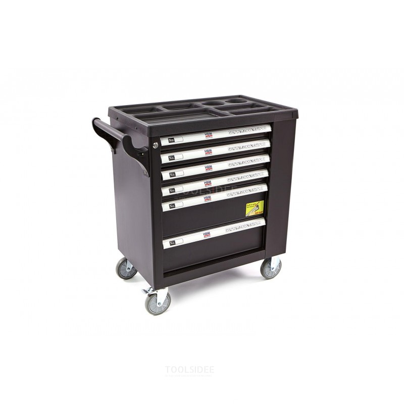HBM Gevulde gereedschapswagen 154 Delig met 6 Laden BLACK EDITION
