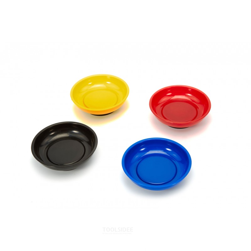 hbm set de 4 assiettes magnétiques en plastique coloré 110 mm.