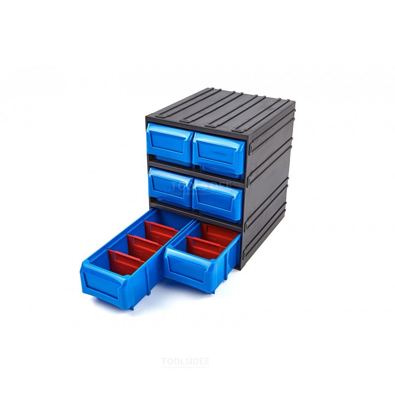Tayg 6 Schubladen Lagerkasten, Sortimentskasten, Aufbewahrungssystem aus Kunststoff