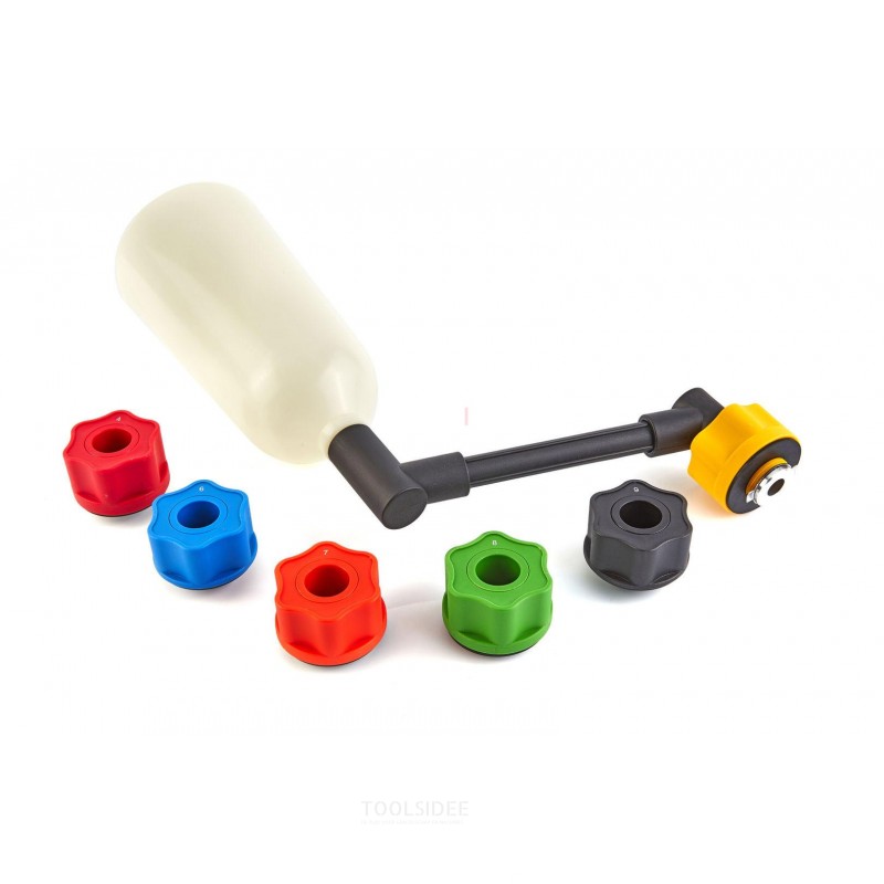 HBM 8-piece oil funnel set with 6 adapters