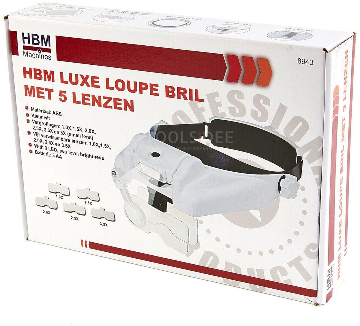 HBM Luxe Loupe Bril met 5 Lenzen
