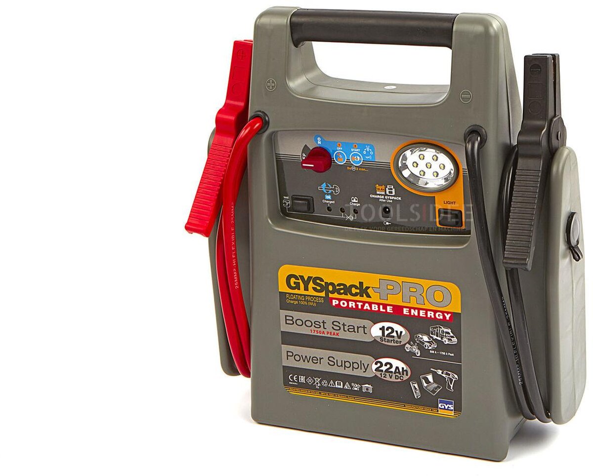 GYS Pack Pro Auto startbooster, Jumpstarer Accu Booster, 230 V, 12 V, 22 Ah
