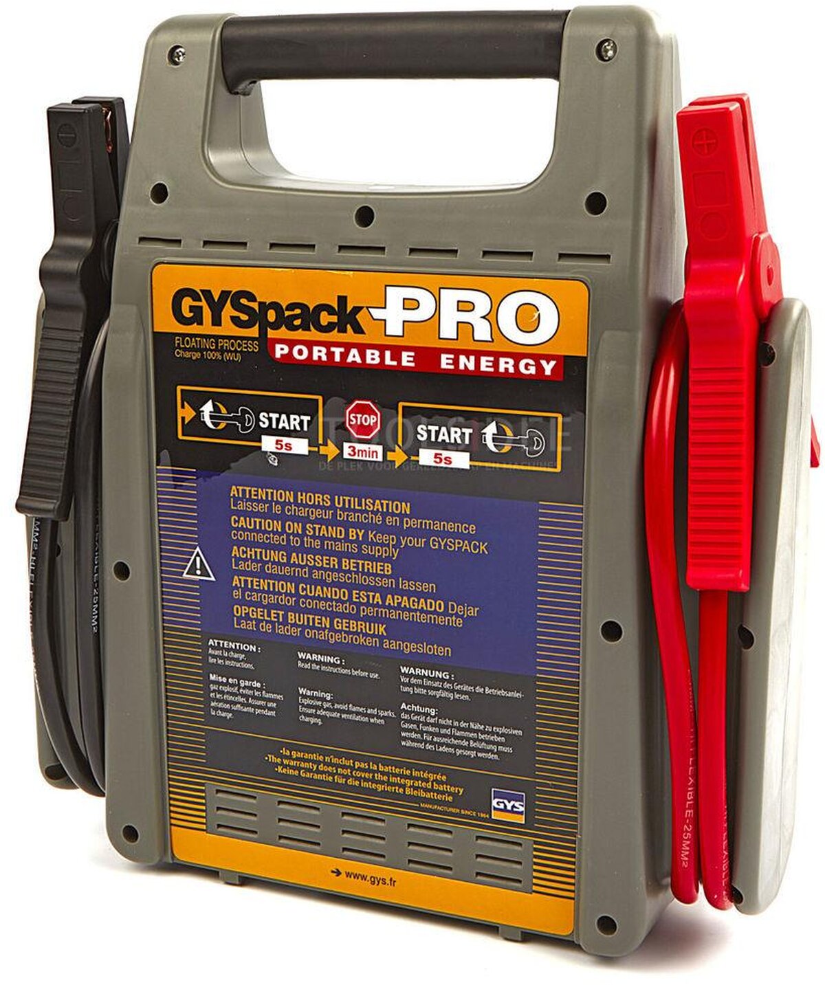 GYS Pack Pro Auto startbooster, Jumpstarer Accu Booster, 230 V, 12 V, 22 Ah
