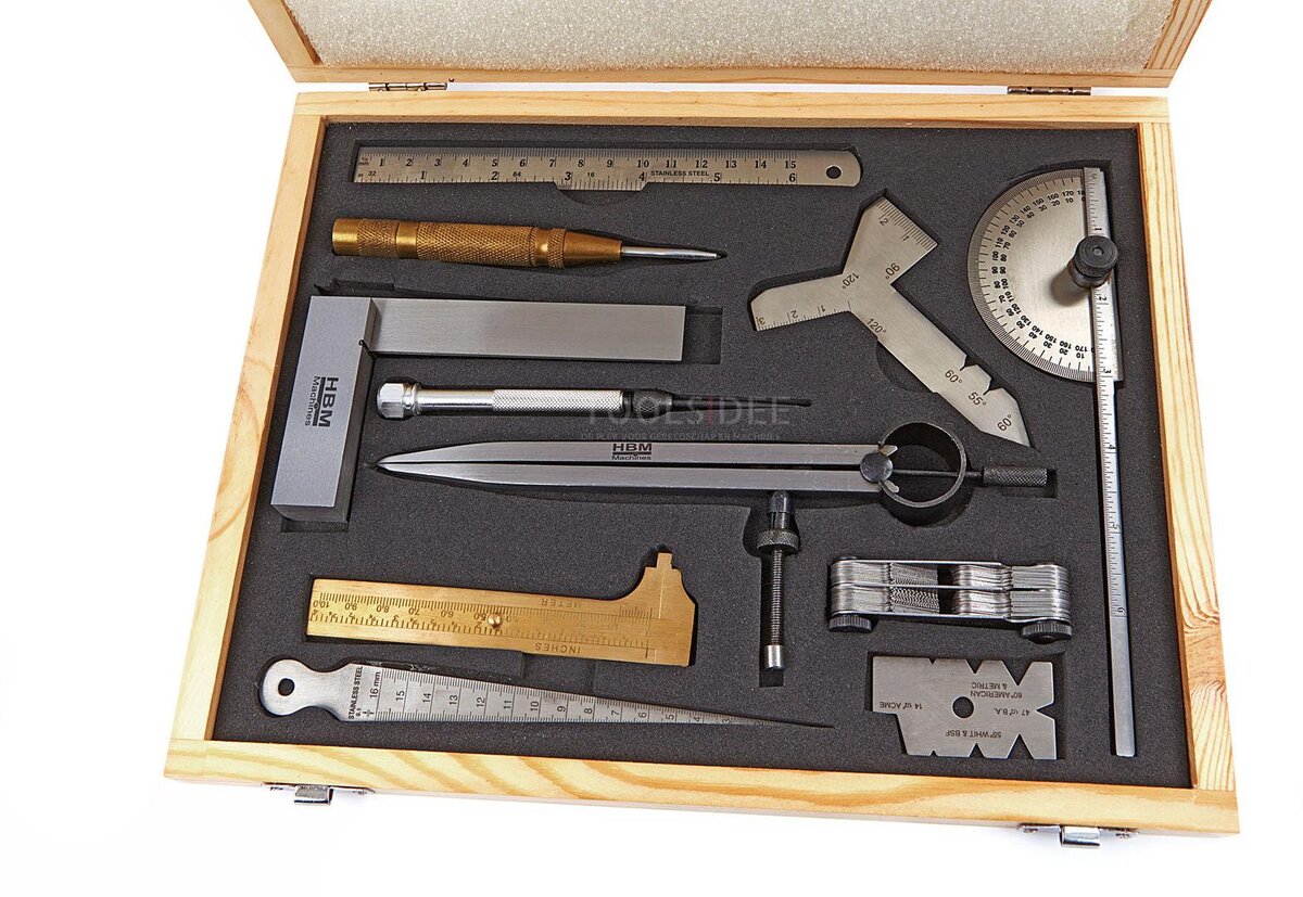 Hbm 11-delt måleværktøj og mærkesæt