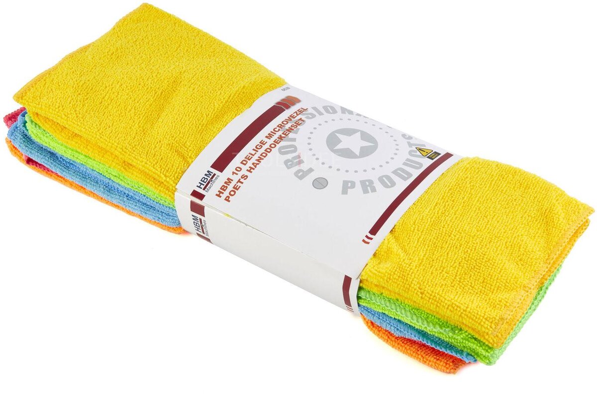 HBM 10-piece microfibre car drying towel, cleaning towel set