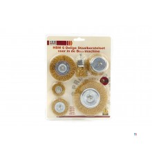 HBM 6-piece steel brush set for the drill