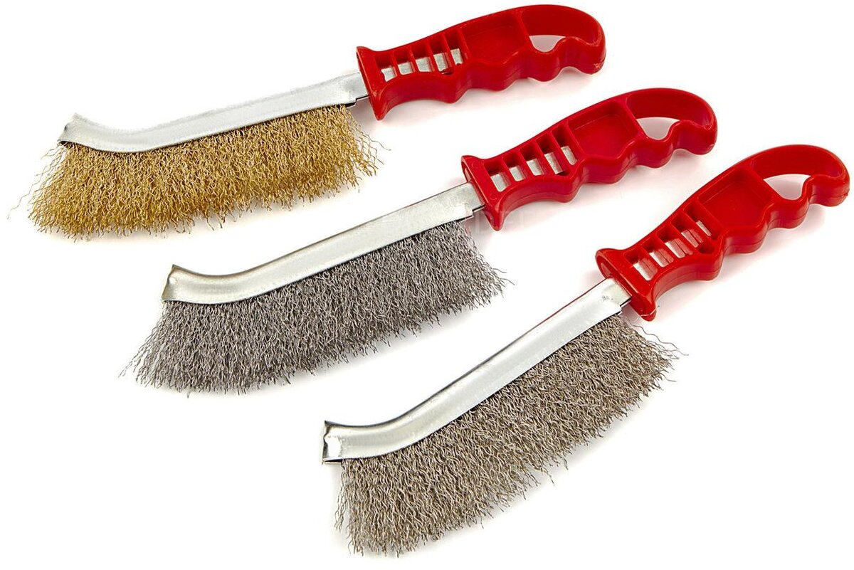 HBM 3 Delige RVS, Messing en Staalborstelset

