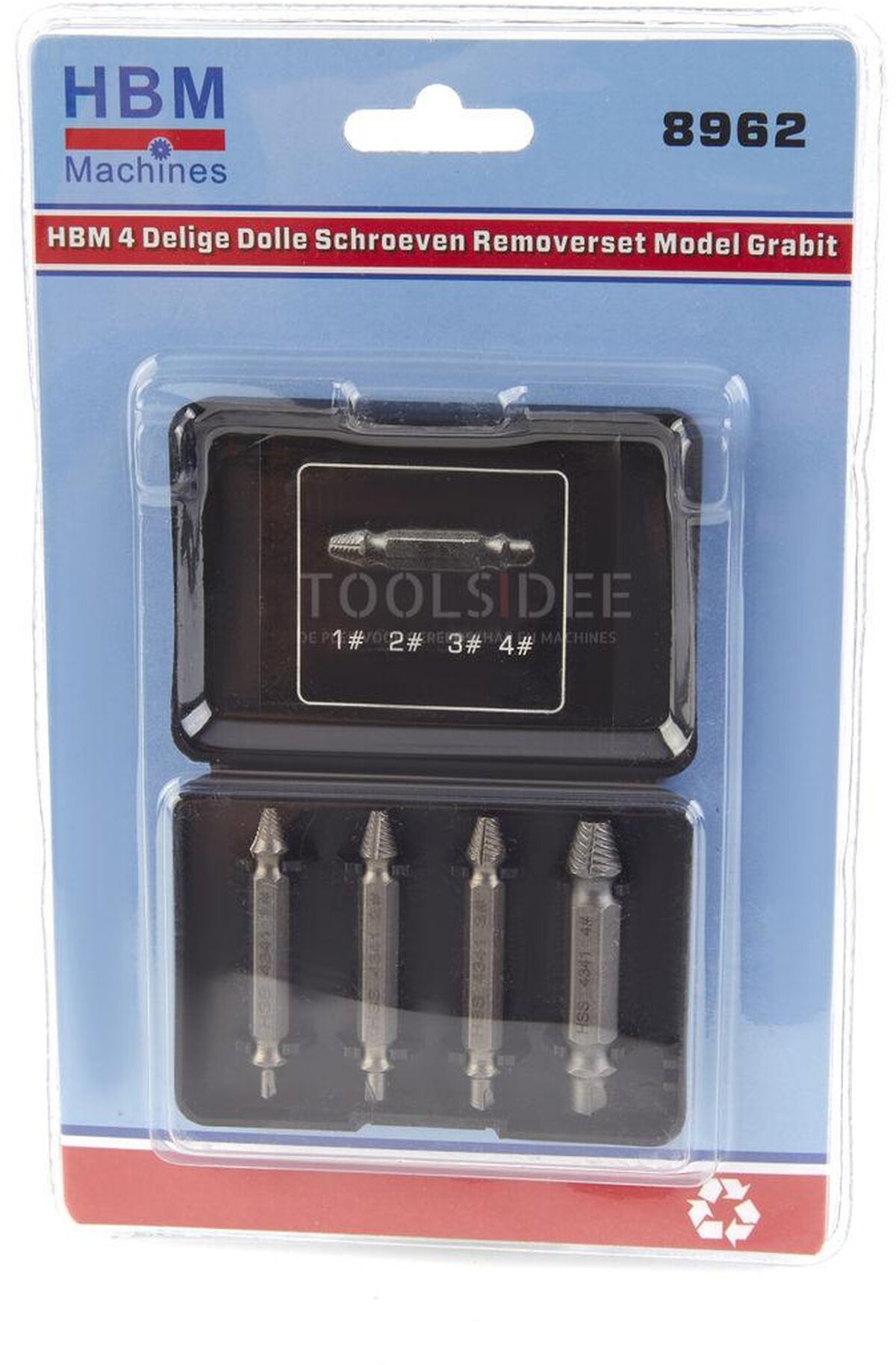 HBM 4-teilige verrückte Schrauben Removerset Modell Grabit