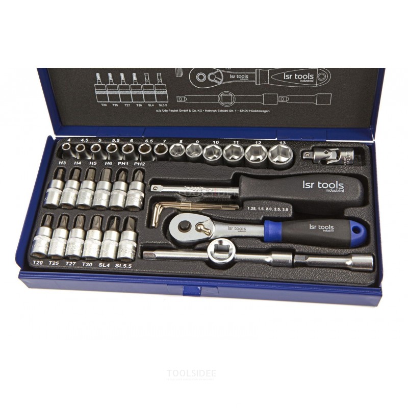 LSR Tools 36er Pack 1/4 Profi-Industrie-Steckschlüssel-Satz - SET 1