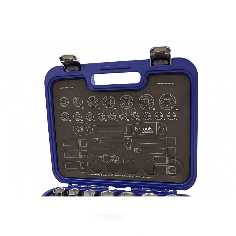 lsr tools 27 piece 1/2 professional industrial socket set