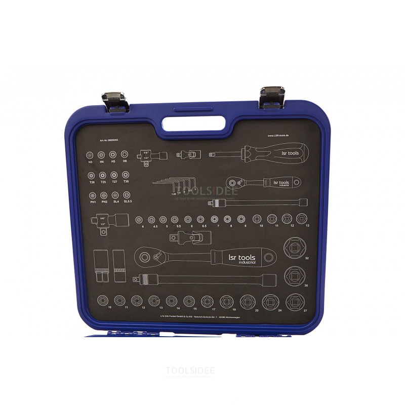 lsr tools 56 piece 1/4 - 1/2 professional industrial socket set