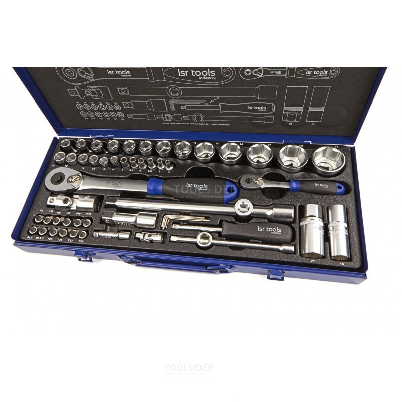 lsr tools 55 piece 1/4 - 1/2 professional industrial socket set