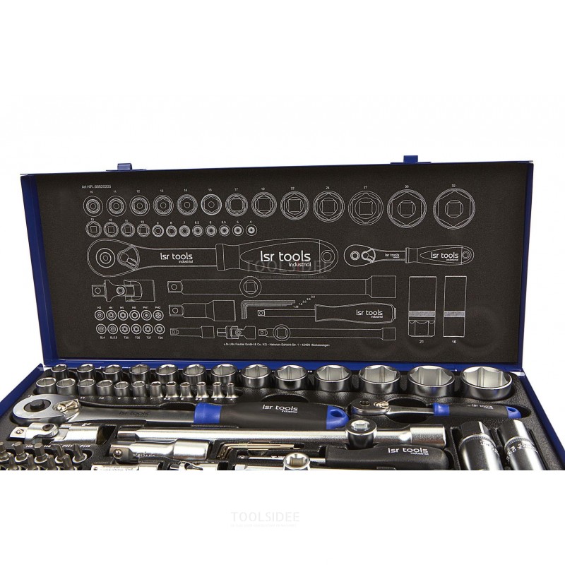 lsr tools 55 piece 1/4 - 1/2 professional industrial socket set
