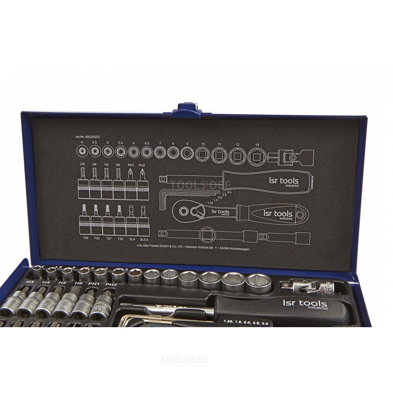 LSR Tools 55er Pack 1/4 - 1/2 Profi-Industrie-Steckschlüssel-Satz