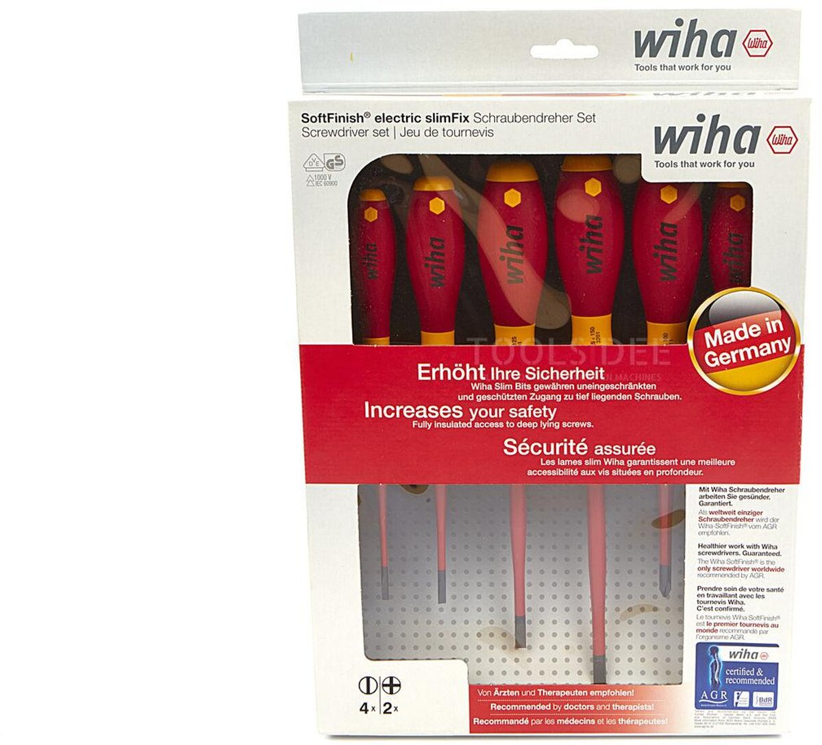 wiha vde screwdriver set soft finish electric 6 pieces - 3201k6