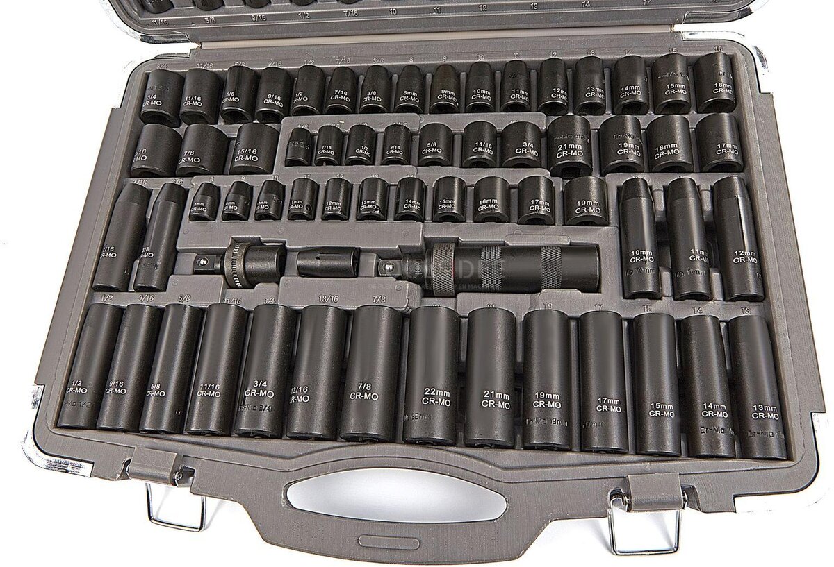 HBM 119 Piece Professional Power Socket Set Metrisk og INCH Størrelser