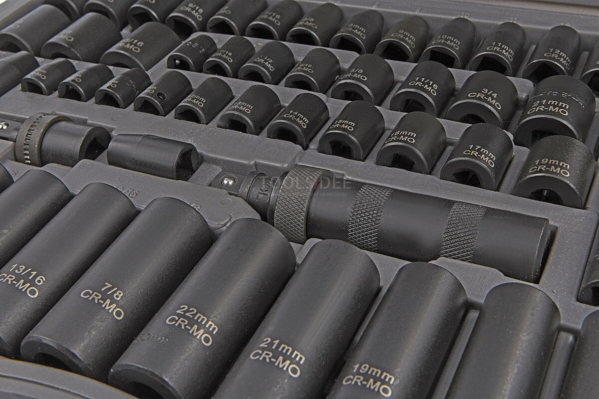 HBM 119 Piece Professional Power Socket Set Metrisk og INCH Størrelser