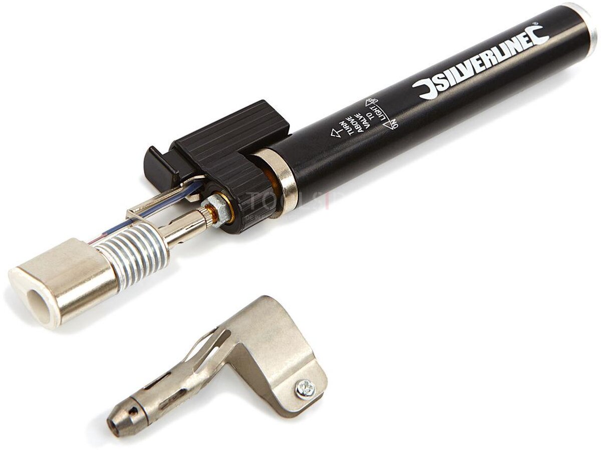 Silverline Gaslötkolben, Gasbrenner, Stiftbrenner mit 4 Lötspitzen