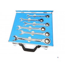 HBM Jeu professionnel de clés à anneau, à cliquet et à douille 17 pièces