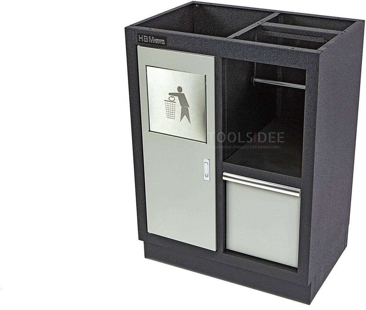 HBM waste bin and paper holder for workshop equipment