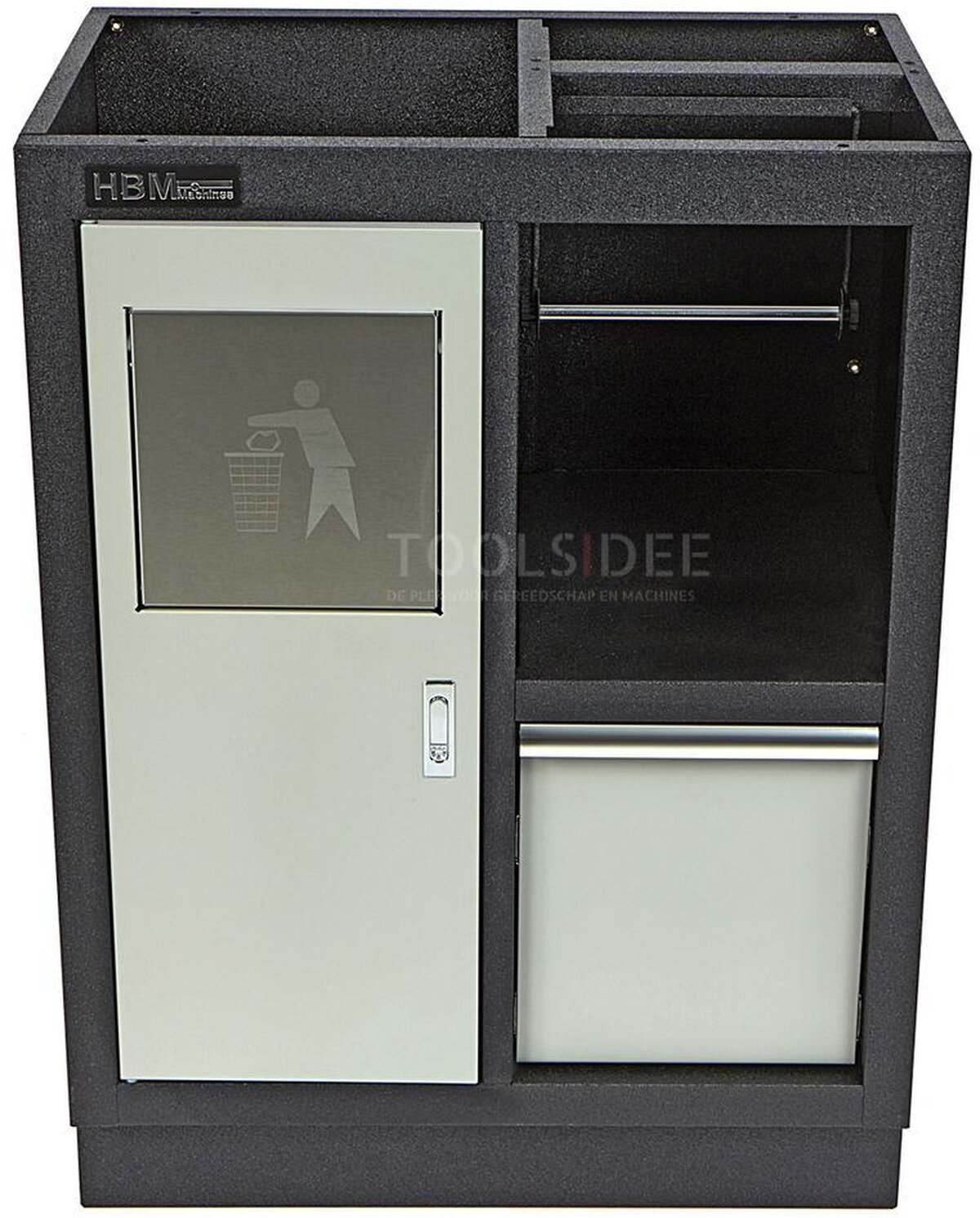 HBM waste bin and paper holder for workshop equipment