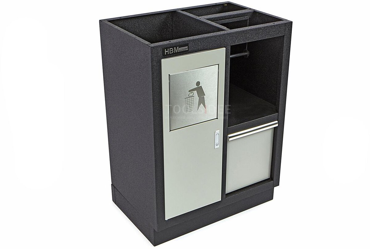 HBM waste bin and paper holder for workshop equipment