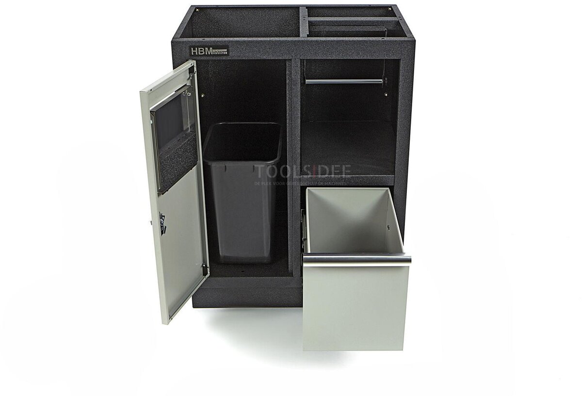 HBM waste bin and paper holder for workshop equipment