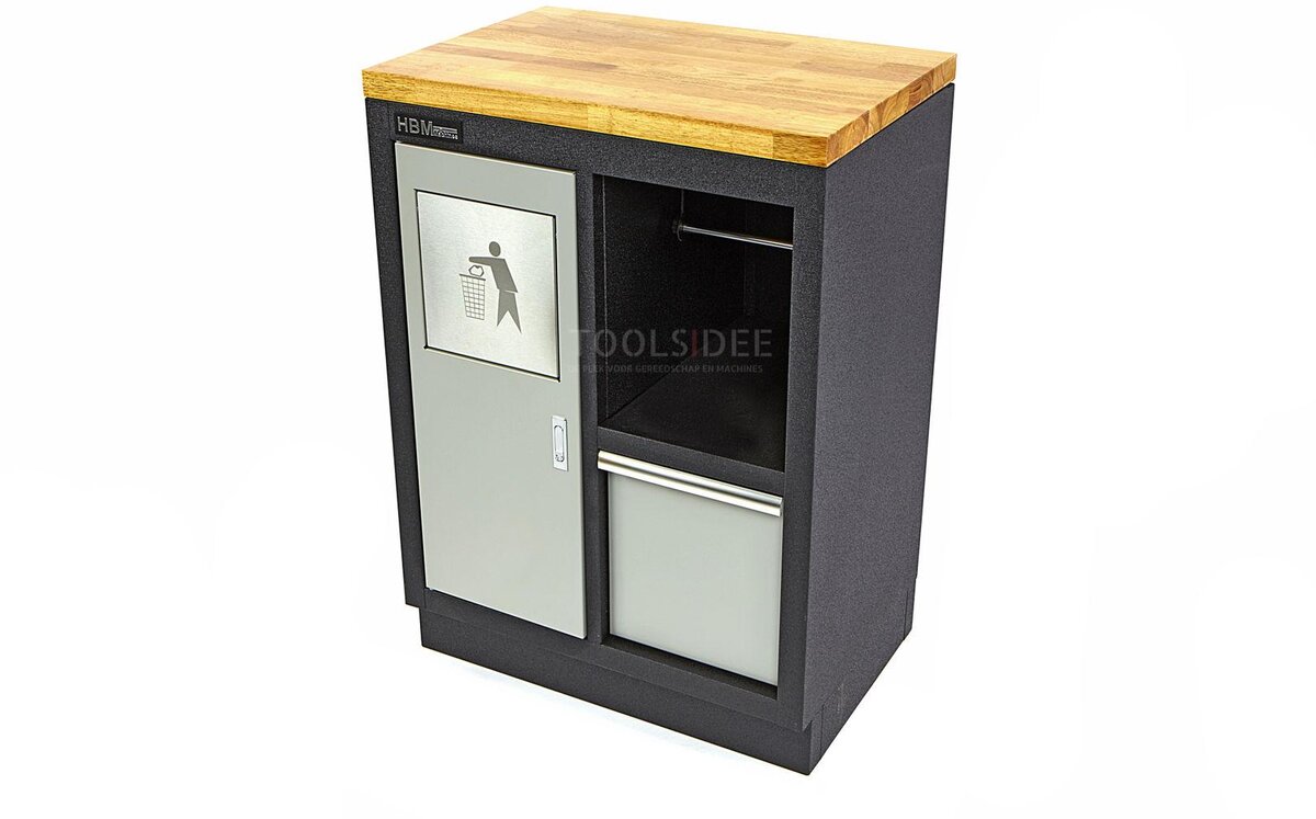 HBM waste bin and paper holder for workshop equipment