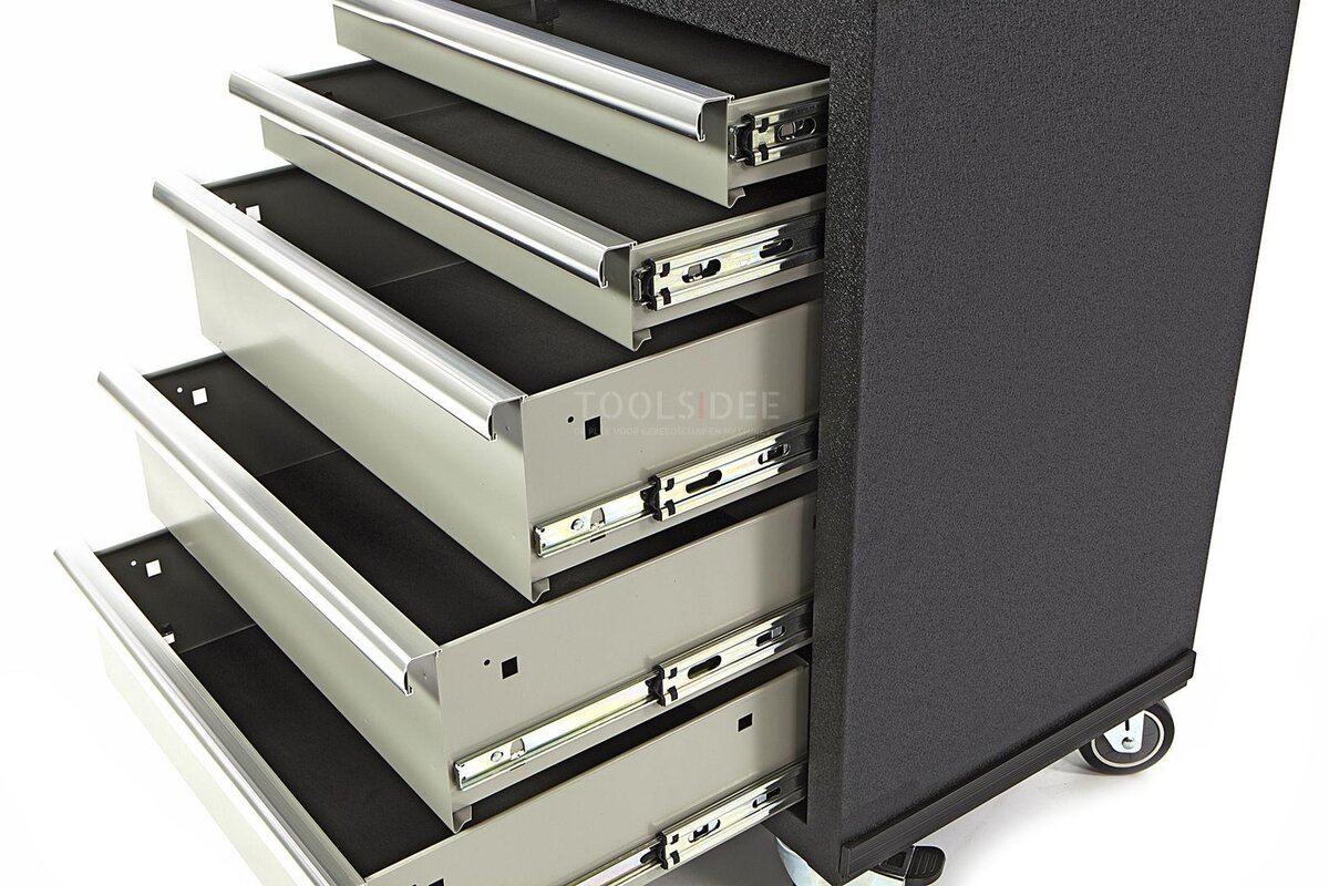 HBM 5 lådor Professionell verktygsvagn för verkstadsutrustning