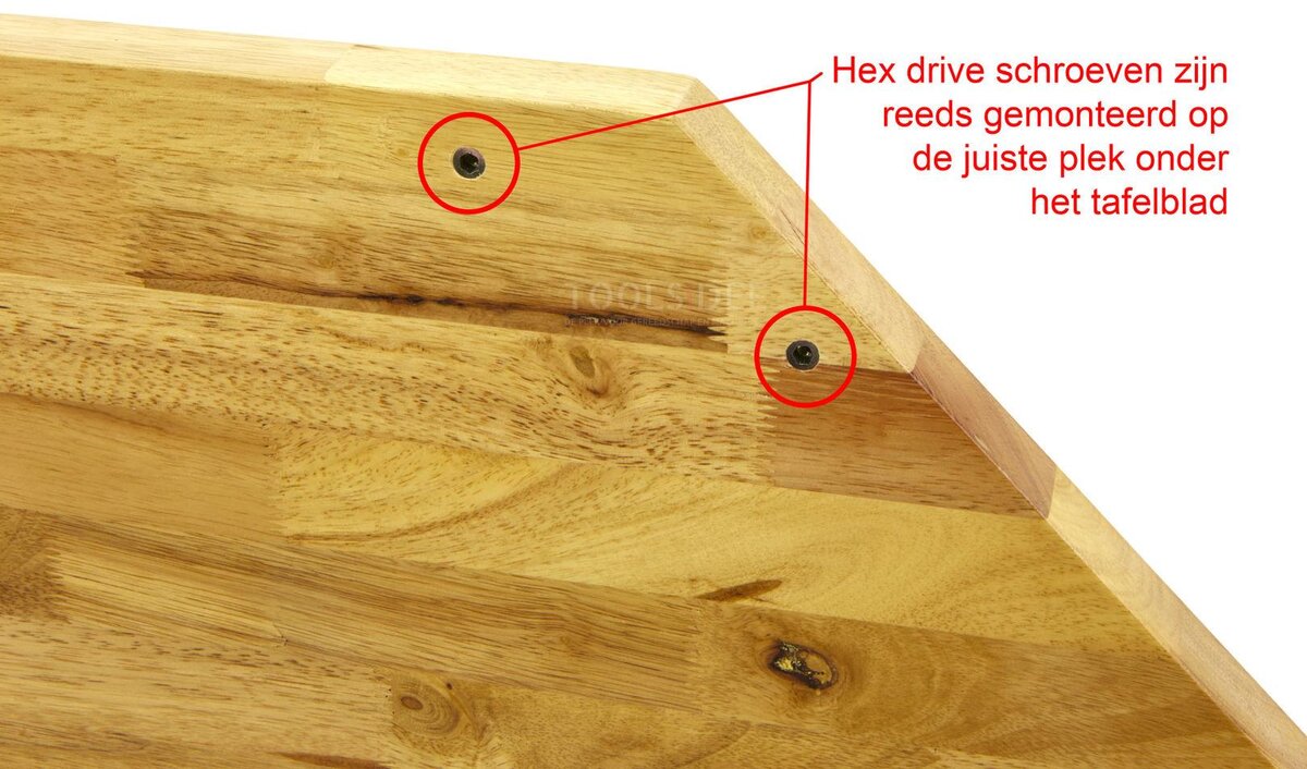 HBM 87 cm Bordplade i massivt træ til værkstedsudstyr