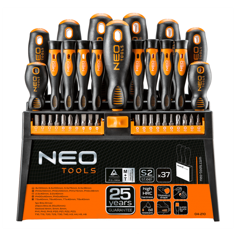 neo screwdriver set 37 pieces in standard magnetic