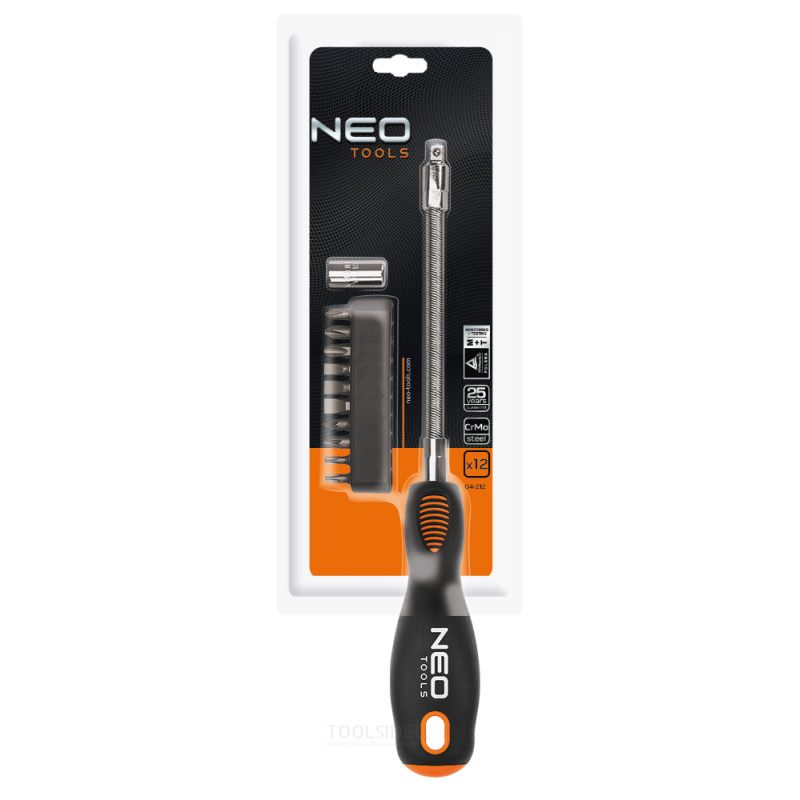 neo flexible screwdriver incl 12 bits