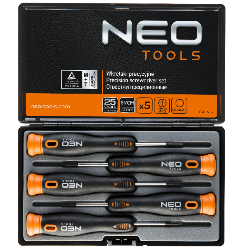 neo precision screwdriver set 5 pcs flat and ph