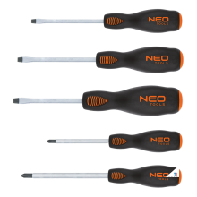 neo screwdriver set impact head 5 pcs magnetic