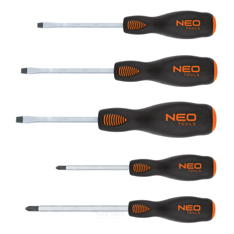 neo screwdriver set impact head 5 pcs magnetic