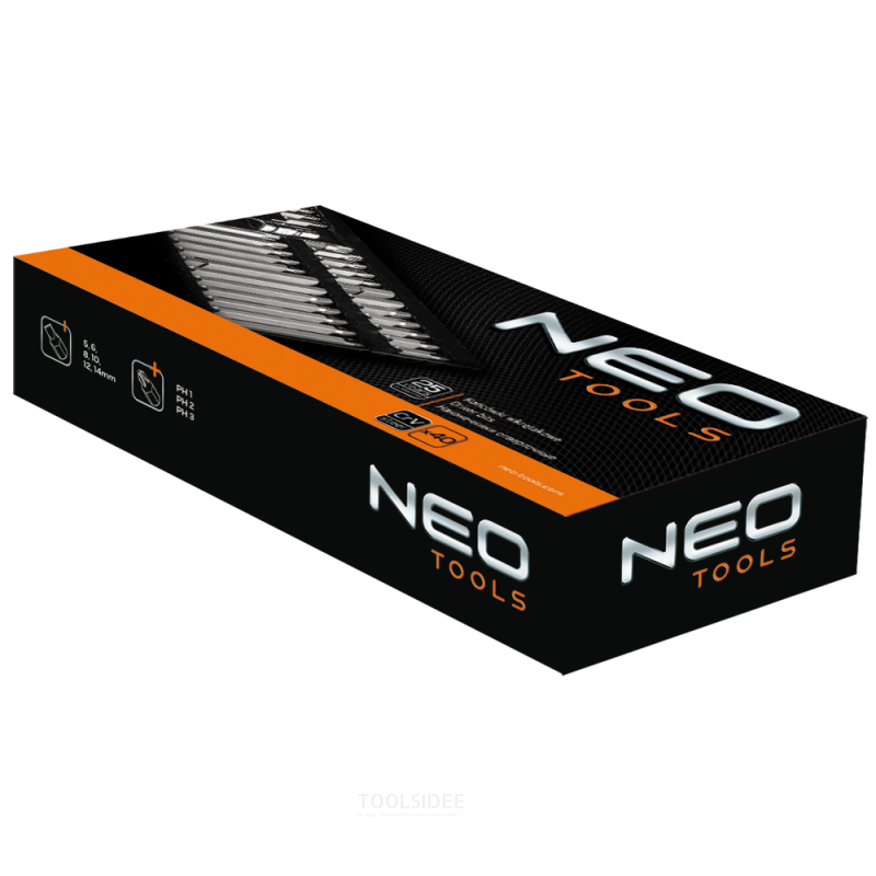 neo bit set 1 / 2-3 / 8, 40 pcs hex
