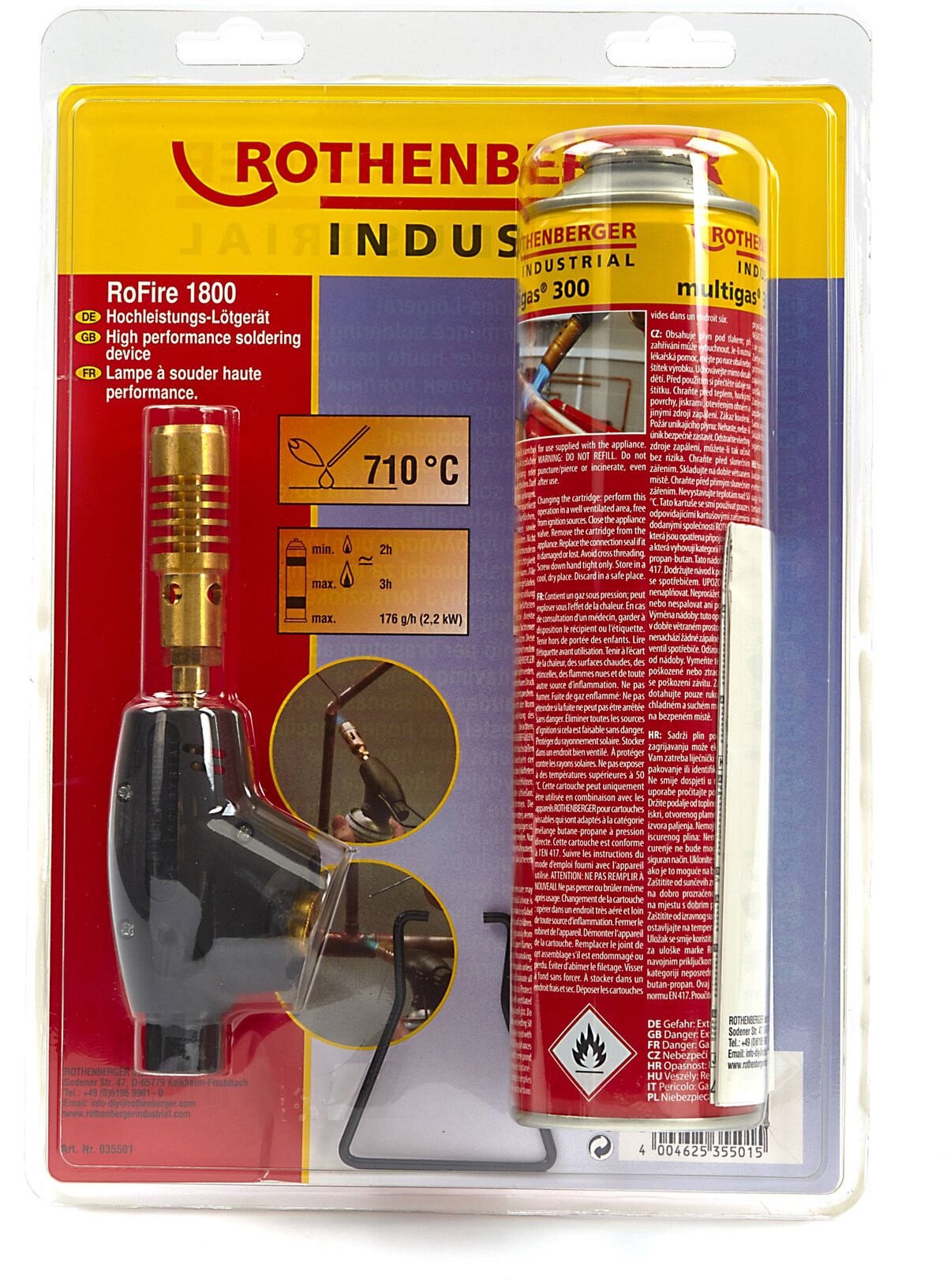 ROTHENBERGER Rofire loddetrommel med 22mm. Brenner, 1800 ° C