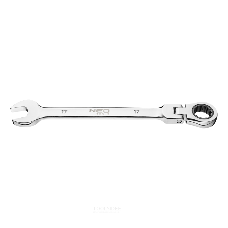Neo skruenøgle / skraldnøgle 17 mm knæk med knæknakke
