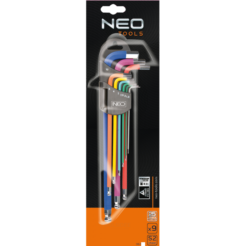 neo Allen set 1.5-10mm, colored DIN 911