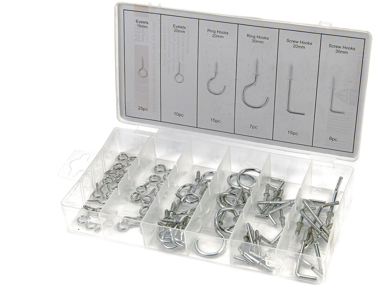 HBM 80-teiliges Ring- und Schraubhaken-Set