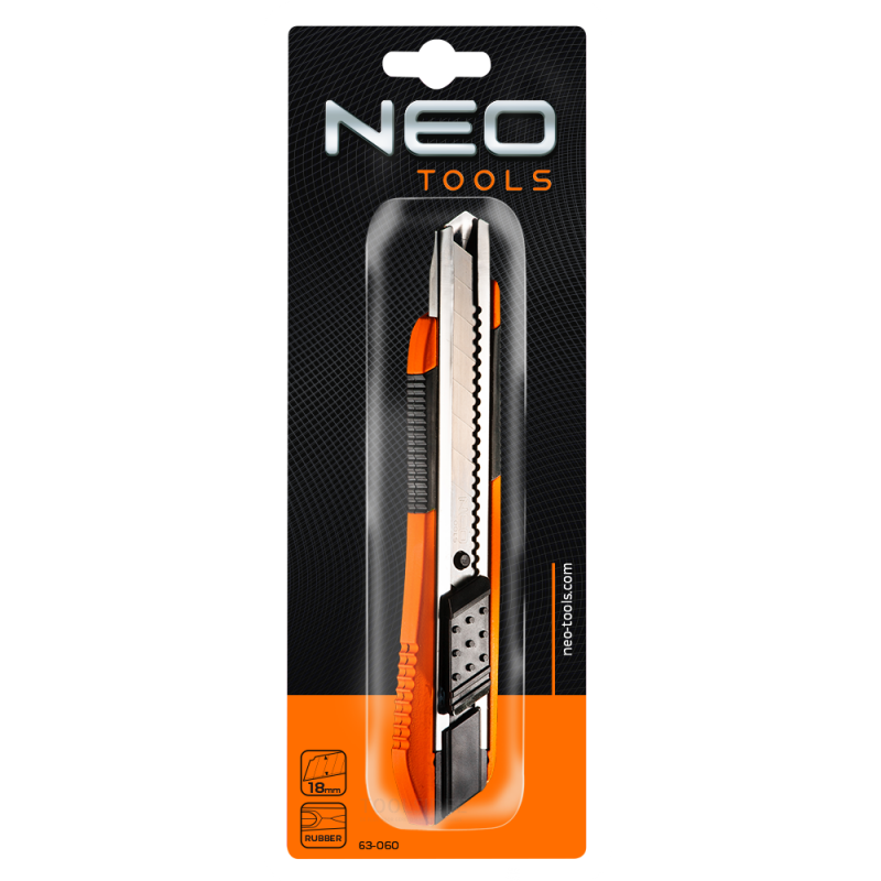 Neo utility kniv 18mm metal-gummi pro