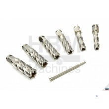 HBM 7-stykke HSS M2 og COBALT-kjerneboresett Ekstra lang
